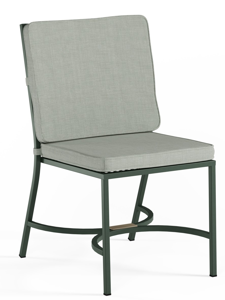 Collier C/1250 Outdoor Stuhl mit grauem Sitz- und Rückenkissen für Garten und Terrasse.