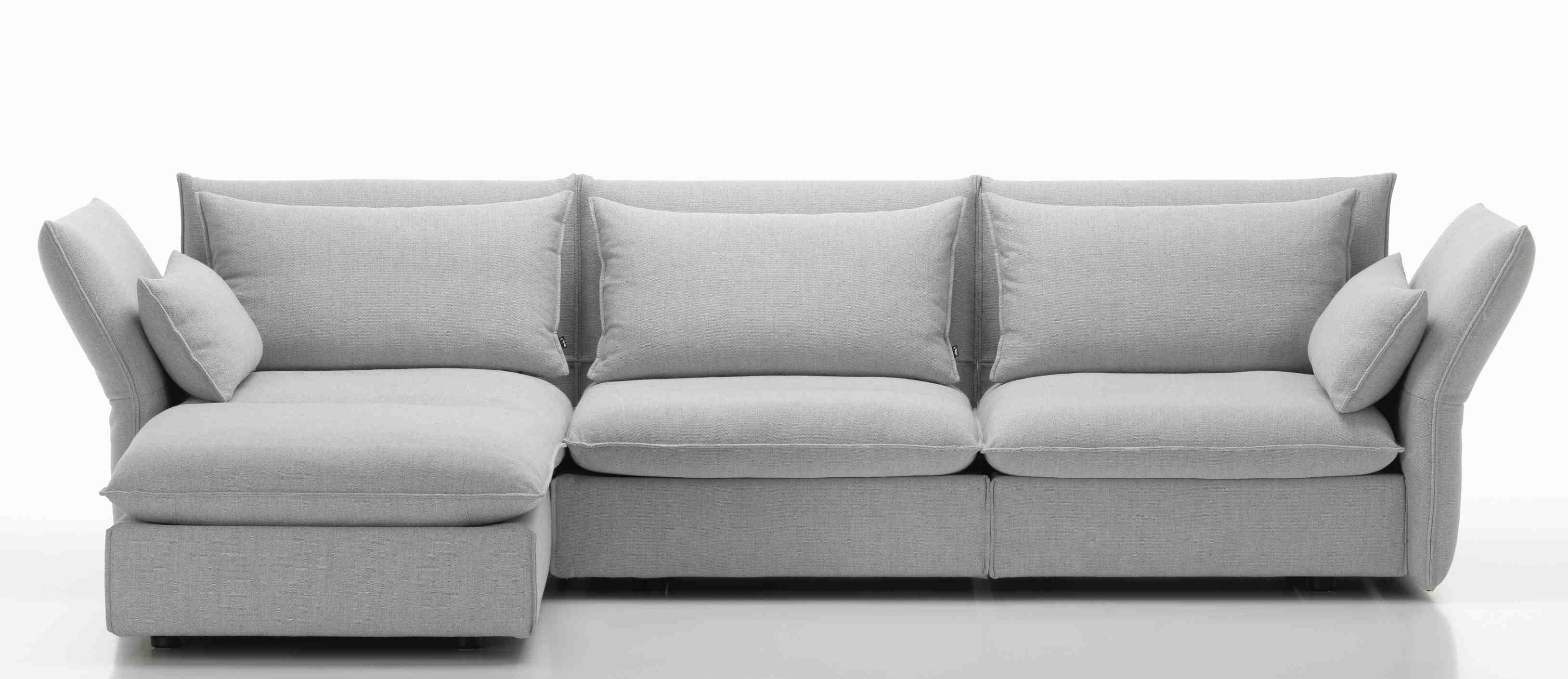 Graues Mariposa Sofa Eckmodul von Vitra mit weichen Kissen, modernes Design für Wohnzimmer.