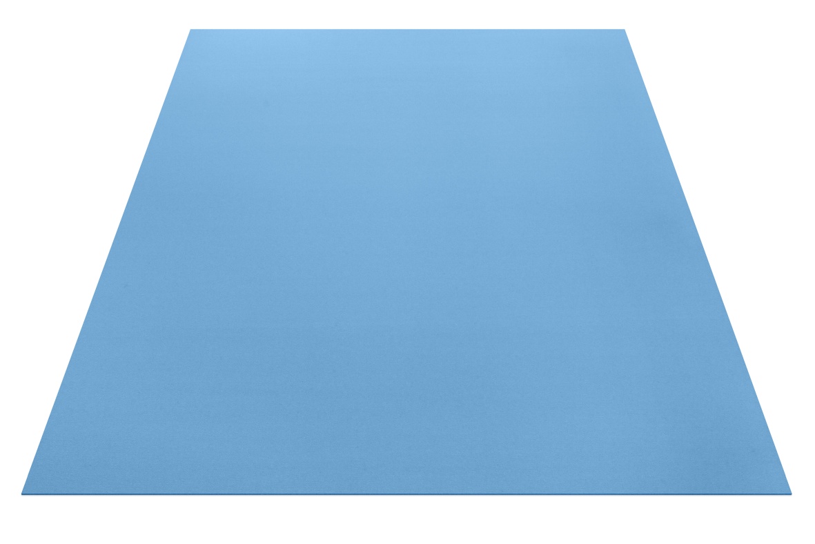 Rechteckiger, hellblauer Teppich von Hey-Sign aus Wollfilz, ideal als Bodenbelag und zur Raumakustikverbesserung.