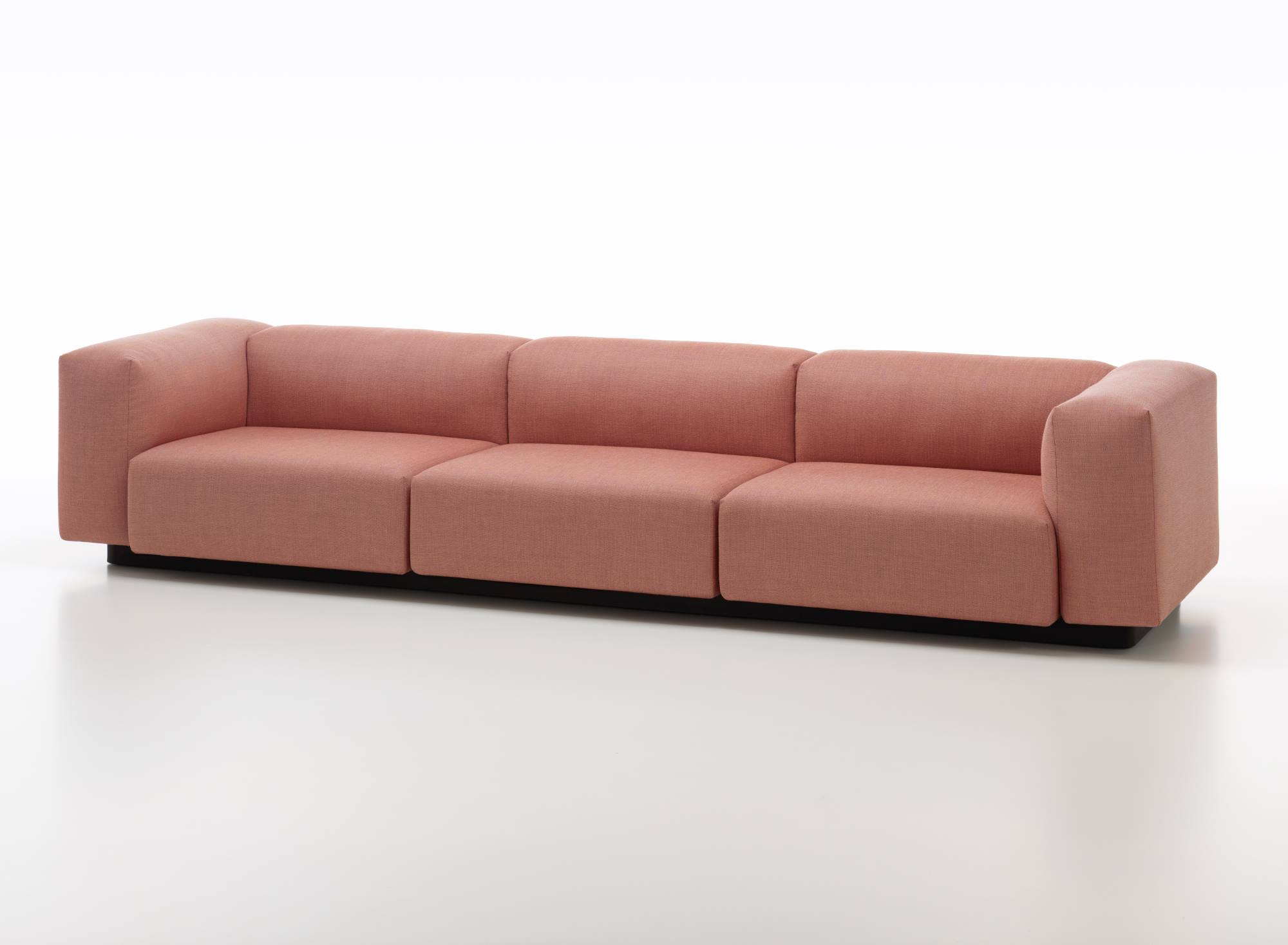 Vitra Soft Modular Sofa Dreisitzer in Rosa, modernes Design Sofa für Wohnzimmer und Lounge.