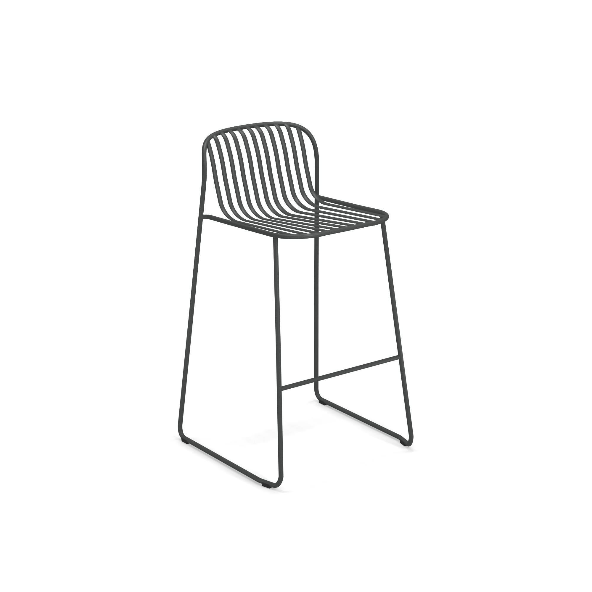Riviera Barhocker von Emu, moderner Hocker aus Metall in Anthrazit für Küche und Bar.