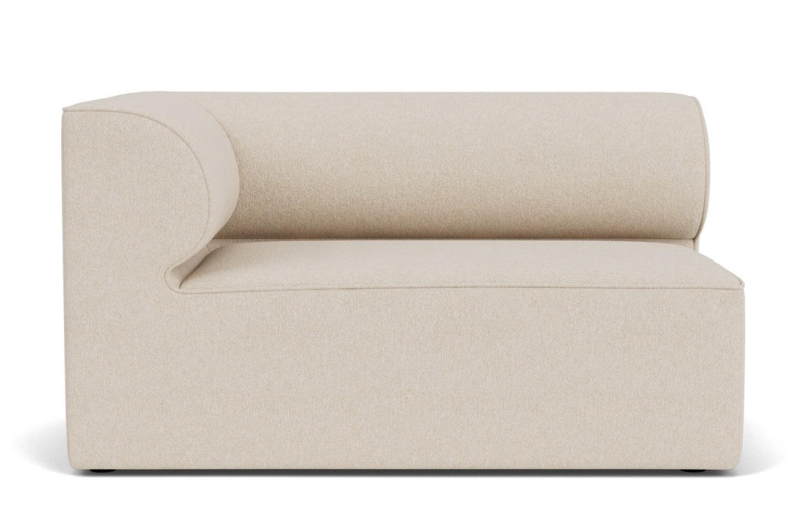Beige Eave Modular Sofa Ecke von Audo Copenhagen, modernes Ecksofa mit abgerundeter Armlehne.