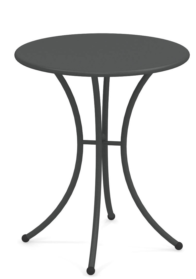 Pigalle Tisch rund Outdoor Emu, runder Gartentisch aus Metall in Anthrazit für den Außenbereich.