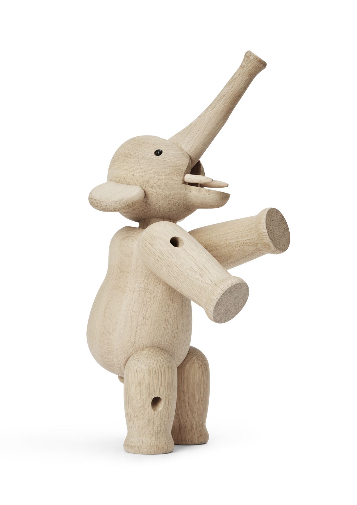 Grosser, stehender Holz-Elefant von Kay Bojesen aus Eiche, ein dänisches Designobjekt und Spielzeug.
