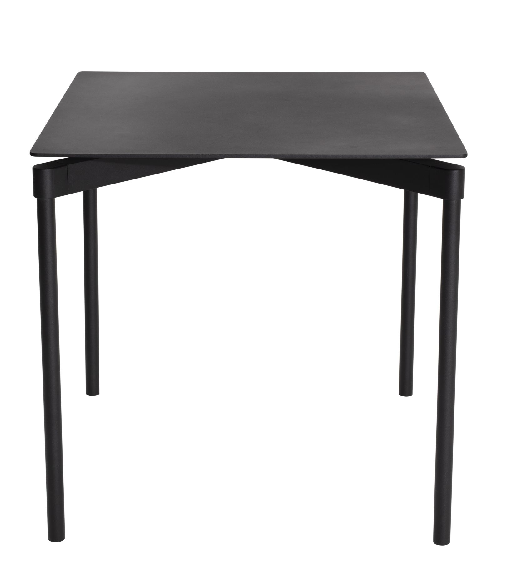 Schwarzer Fromme Esstisch quadratisch von Petite Friture, minimalistisches Design mit vier schlanken Beinen.