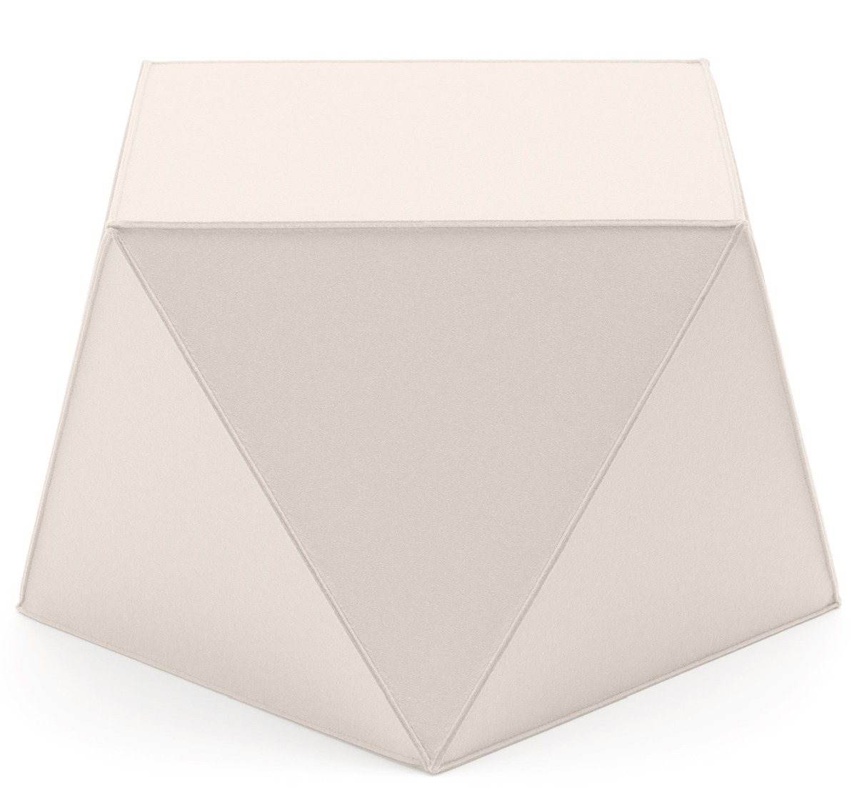 Beiger Diamond Sitzhocker von HEY-SIGN by BWF Group, moderner Filzhocker für Wohnzimmer und Büro.