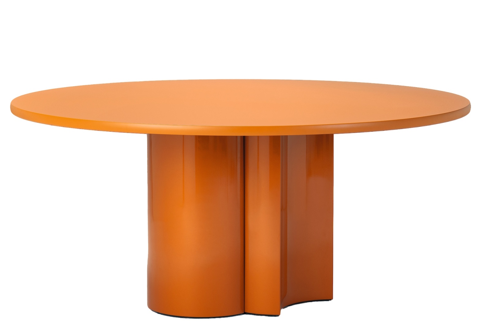 Runder 2325 Bol Esstisch von Zanotta, Ø 160 cm, in Karamell metallic. Moderner Küchentisch.