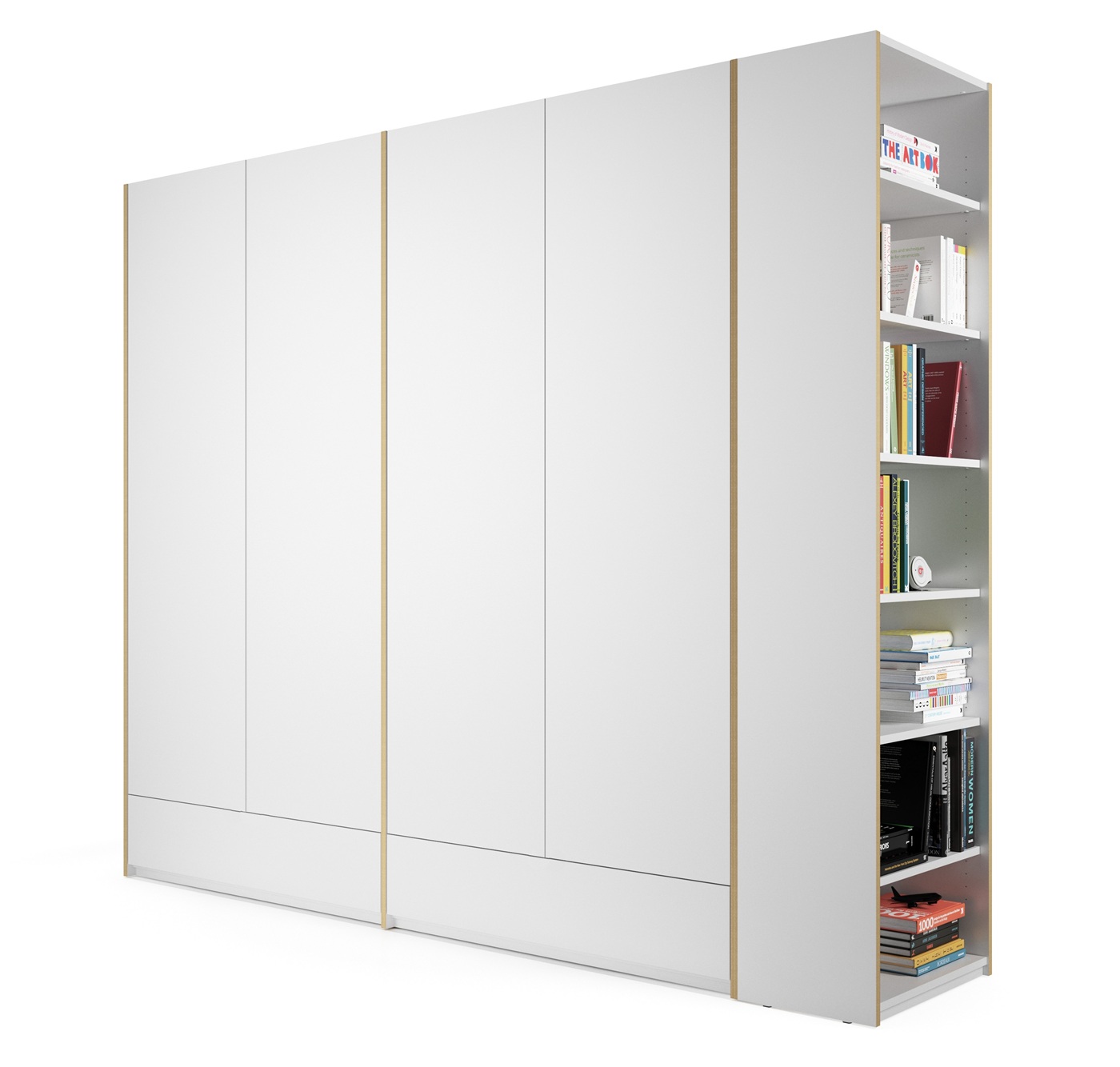 MODULAR PLUS kastcombinatie: dubbele kast met 2 laden en aanbouwkast rechts van Müller Möbelwerkstätten