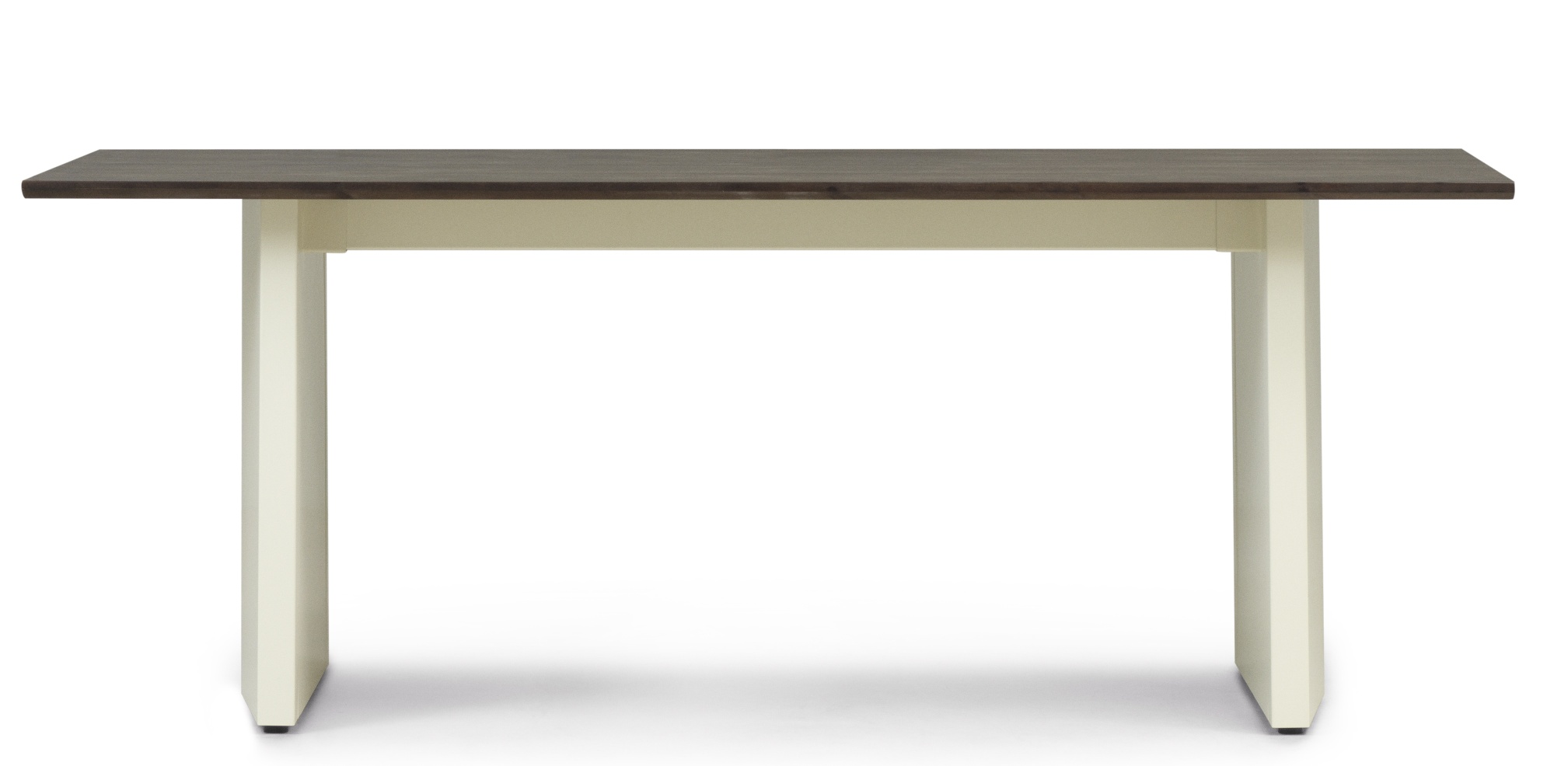 Normann Copenhagen Panel Tisch, Esstisch mit dunkler Tischplatte und hellen Tischbeinen, modernes Möbeldesign.