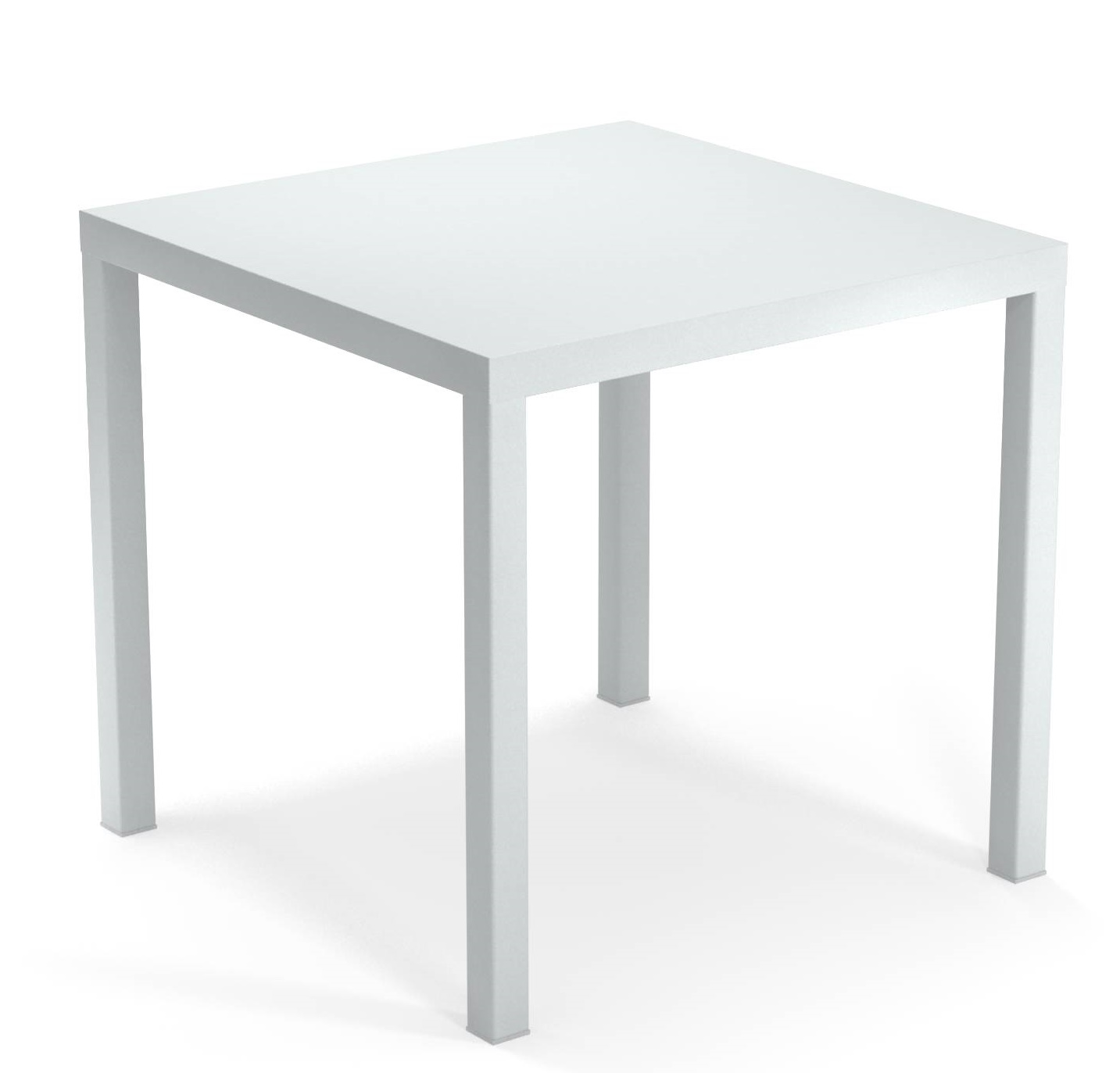 Weißer Nova Tisch quadratisch von Emu für den Außenbereich, moderne Gartentisch mit minimalistischem Design.