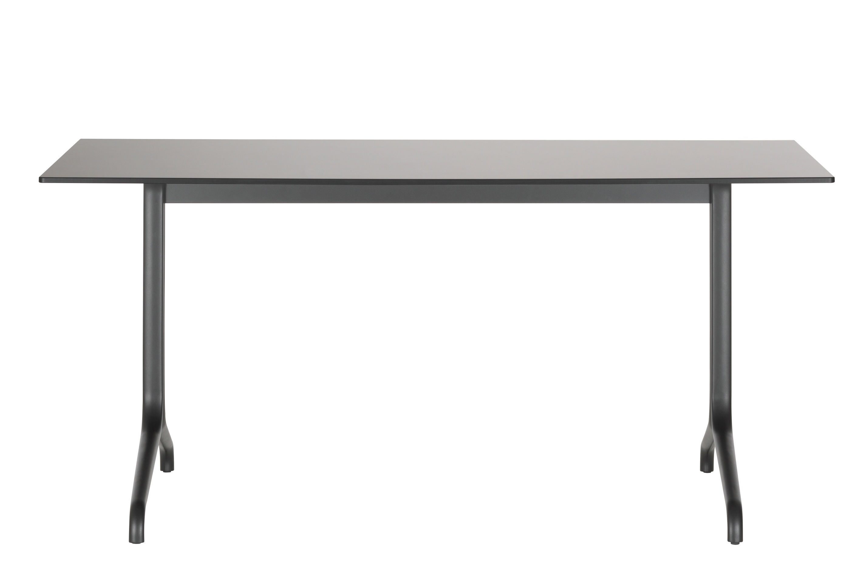 Belleville Table von Vitra, grauer Esstisch mit rechteckiger Tischplatte und vier Beinen.