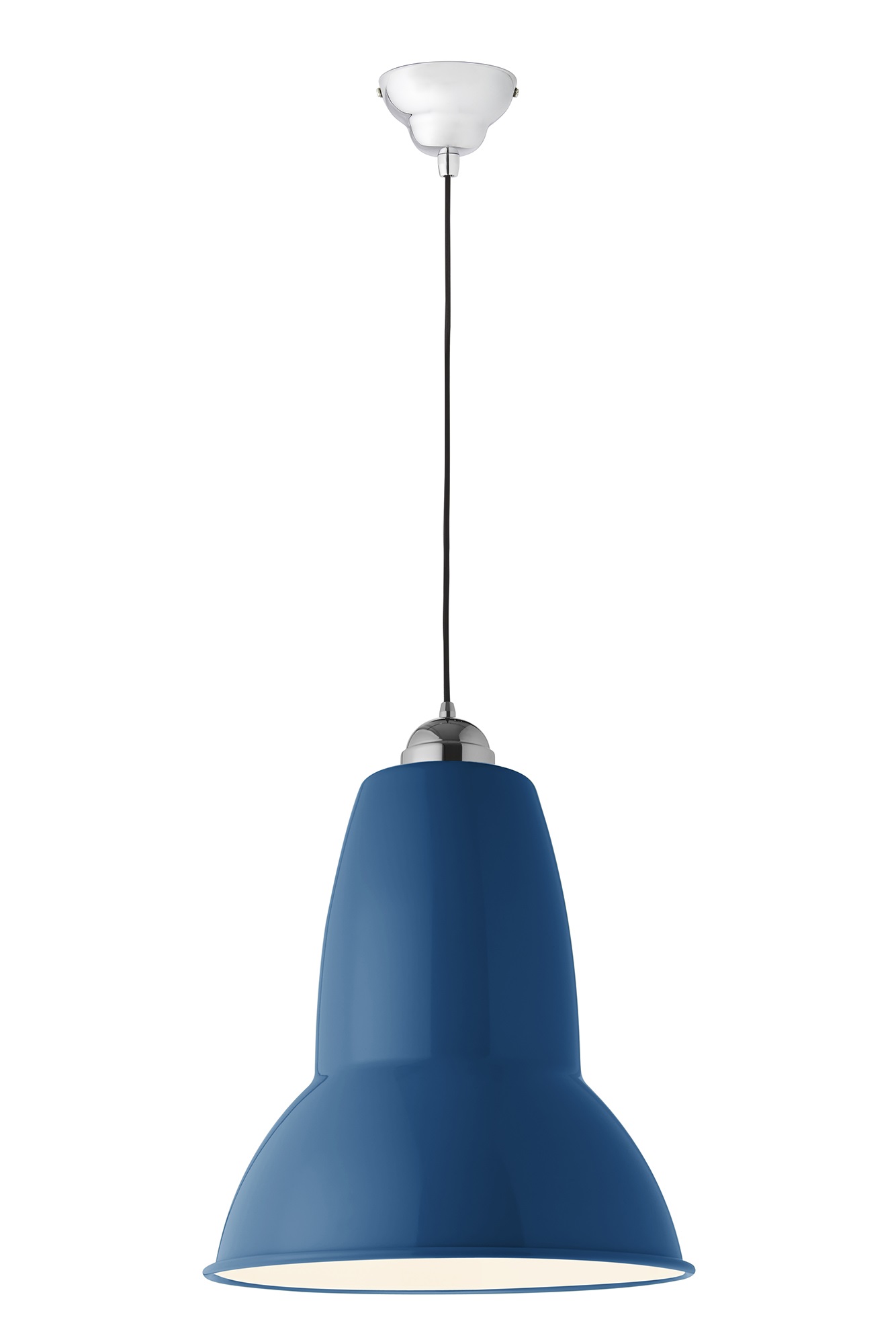 glanzend marineblauw / kabel zwart