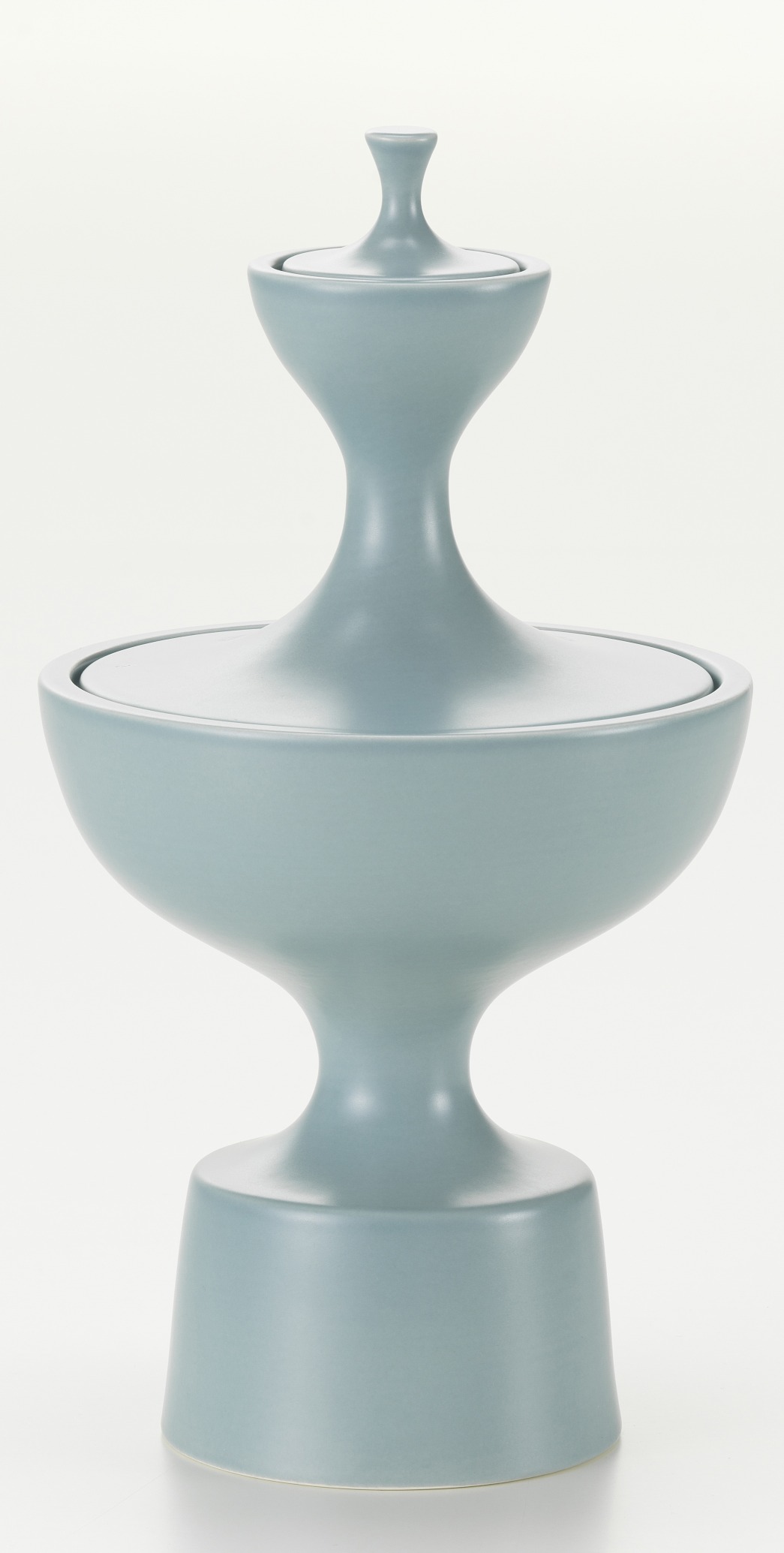 Eisgrauer Keramikbehälter mit Deckel, Ceramic Containers NO.1 Vitra, dekorative Aufbewahrung für Küche und Wohnbereich.