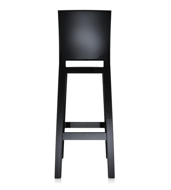 Schwarzer "One More" Barhocker von Kartell, moderner Design-Hocker für Küche oder Bar, Kunststoff.