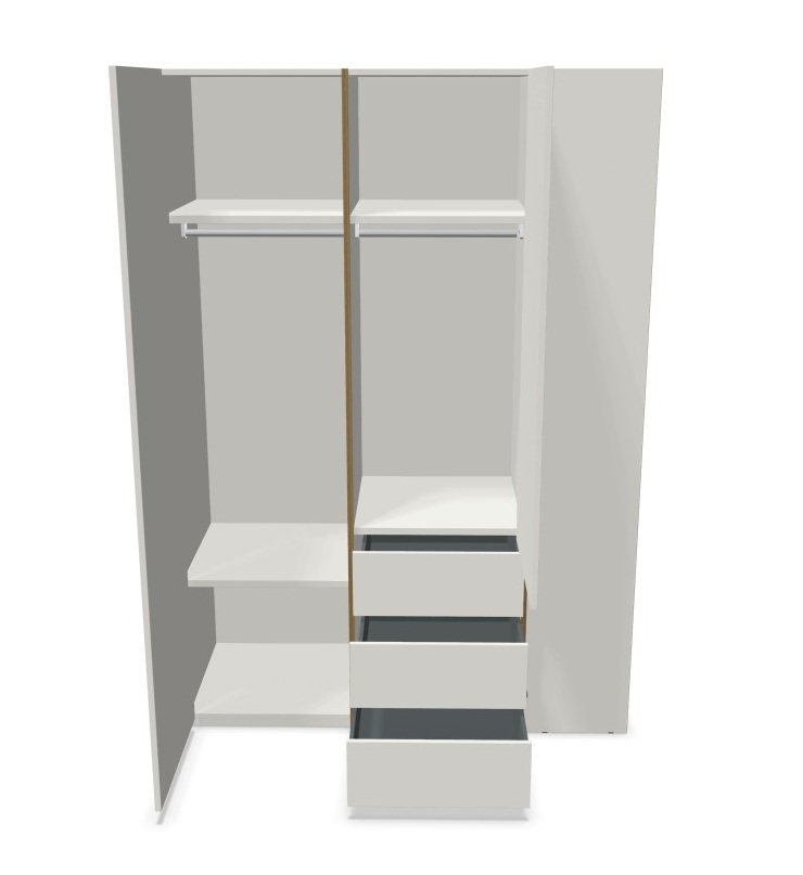 MODULAR PLUS-kastcombinatie met aanbouwrek rechts en 3 laden van Müller Möbelwerkstätten