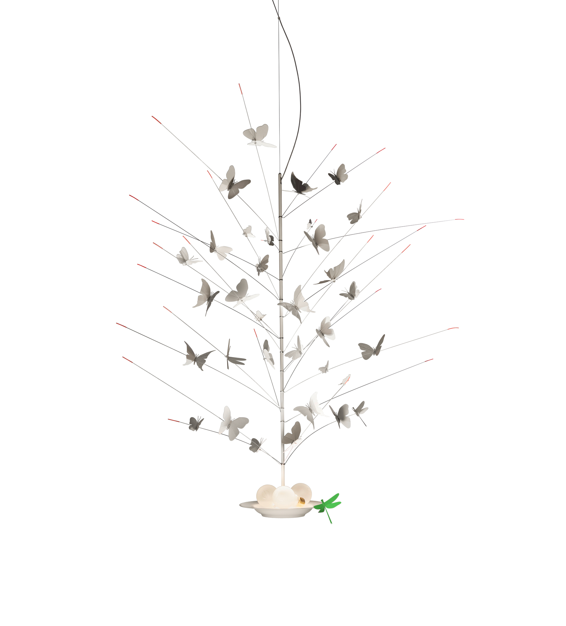 La Festa delle Farfalle Deckenleuchte: Moderne Hängelampe mit filigranen Schmetterlingen und Libelle. Designerleuchte für Wohnzimmer.