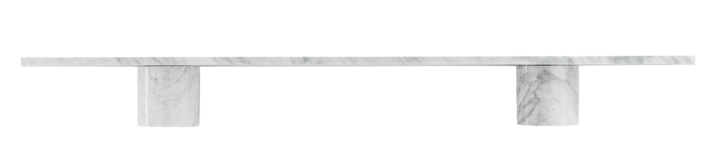 Sten Regal 120 cm von Normann Copenhagen aus weißem Marmor, minimalistisches Design für moderne Wohnräume.