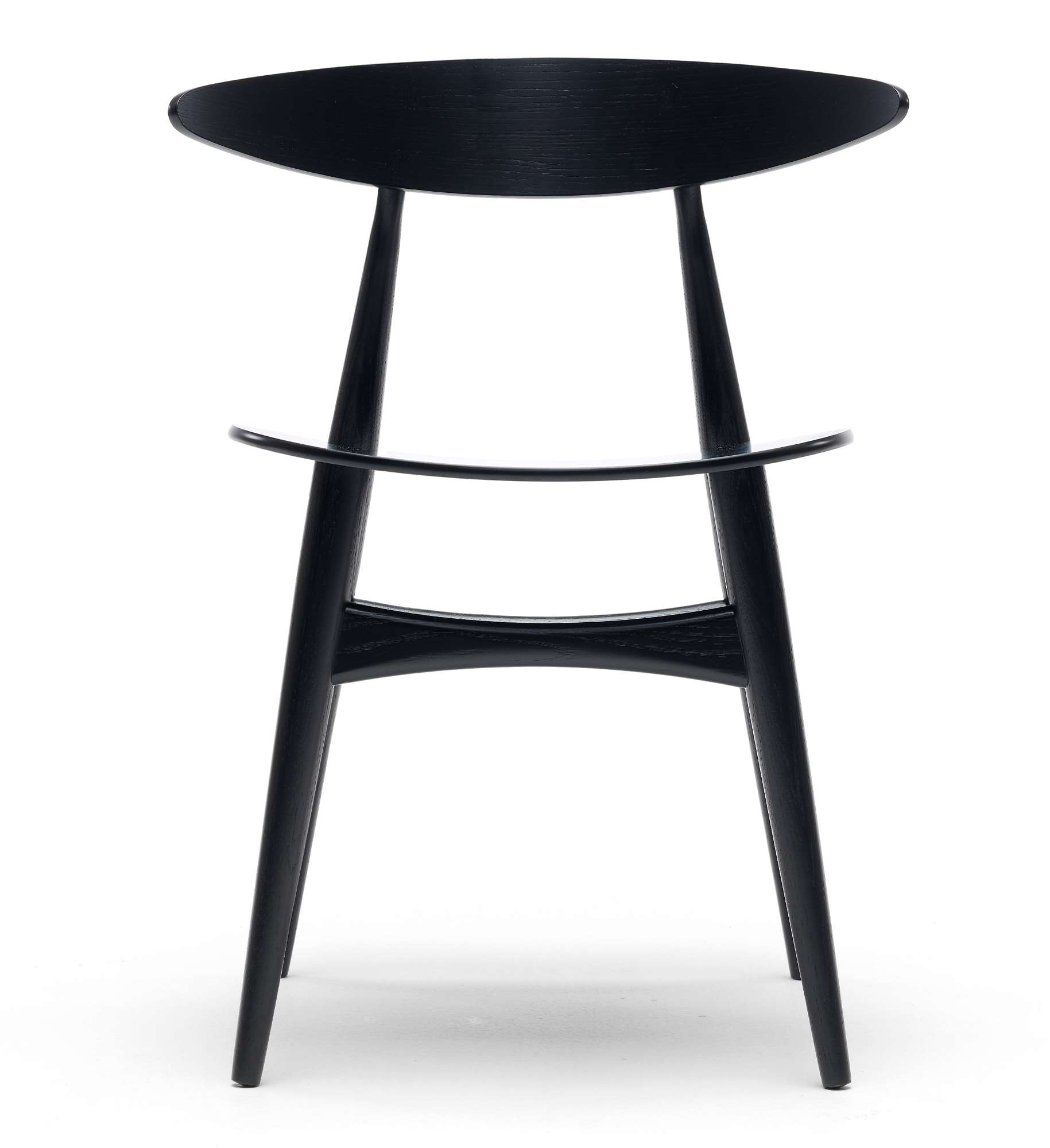 Schwarzer CH33 Stuhl von Carl Hansen, ungepolstert, aus Holz, skandinavisches Design.