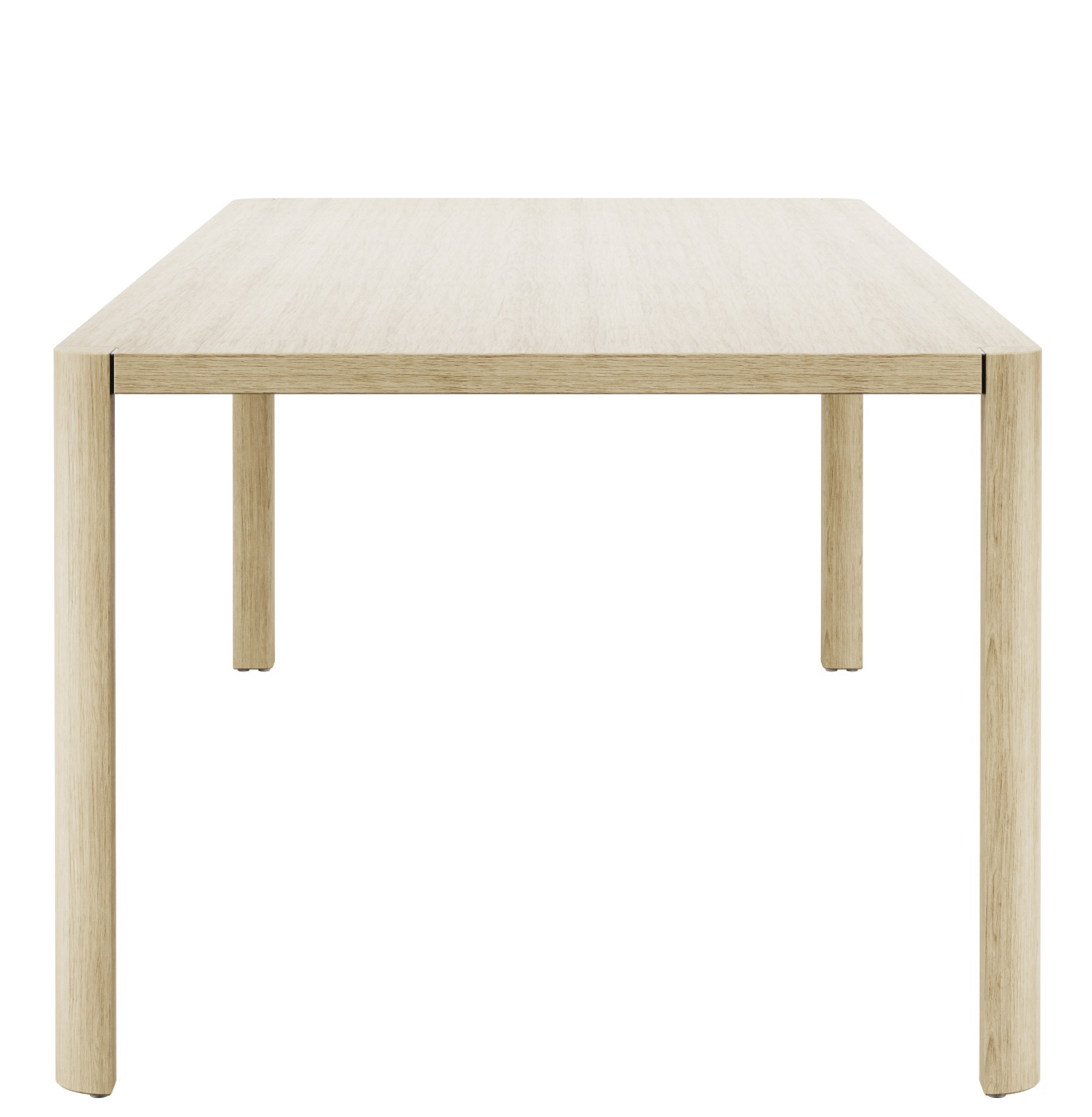 Thonet Esstisch 1140 aus hellem Holz, rechteckige Tischplatte und vier Tischbeine, moderne Esszimmermöbel.