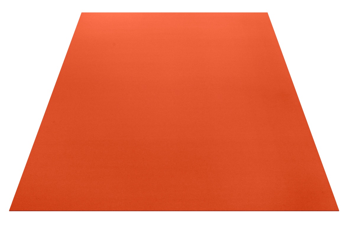 Rechteckiger, oranger Teppich von Hey-Sign aus Filz, ideal als Bodenbelag und zur Raumakustikverbesserung.