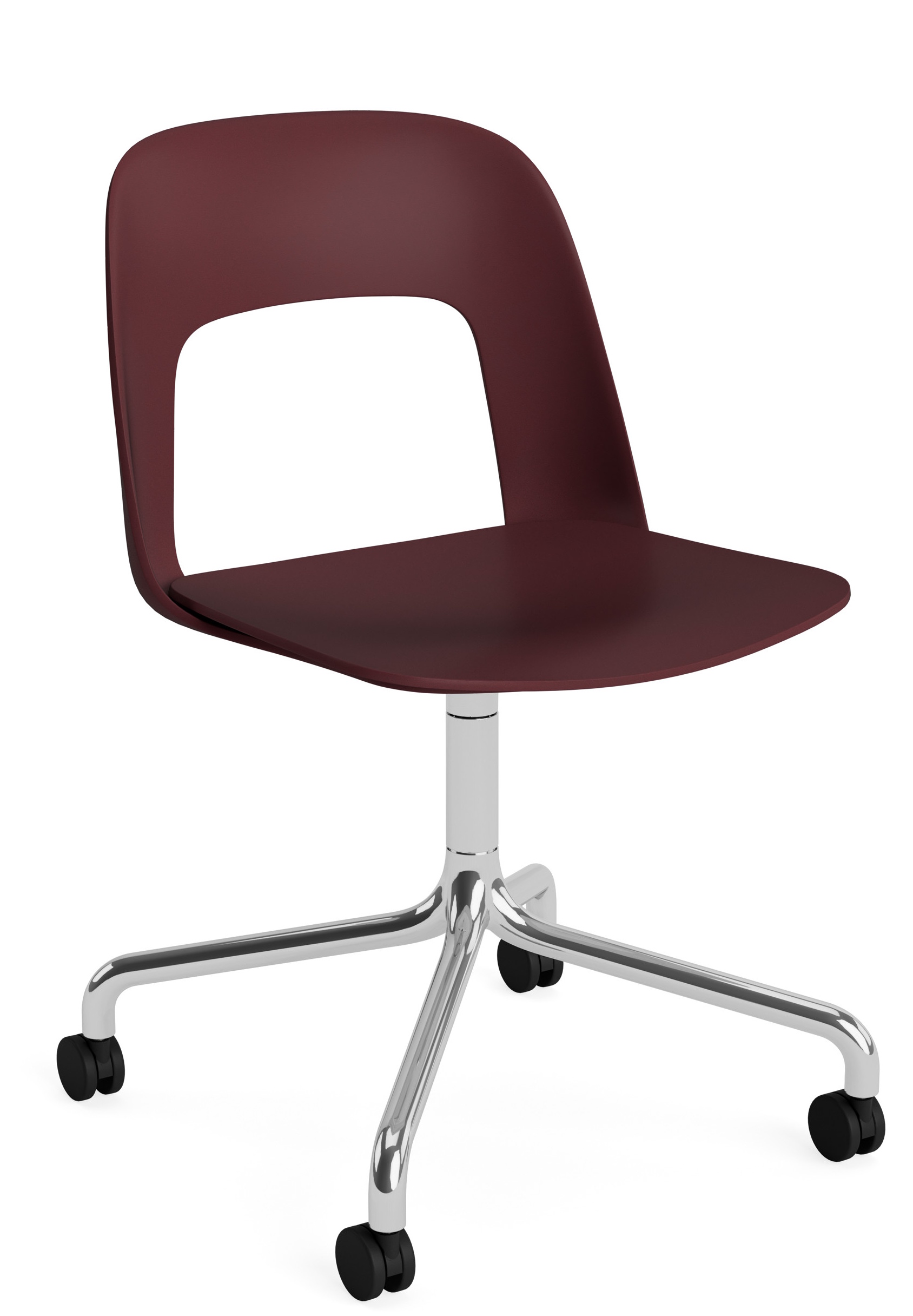 Lay-out Side Chair 161, draaistoel met vier poten van Hay