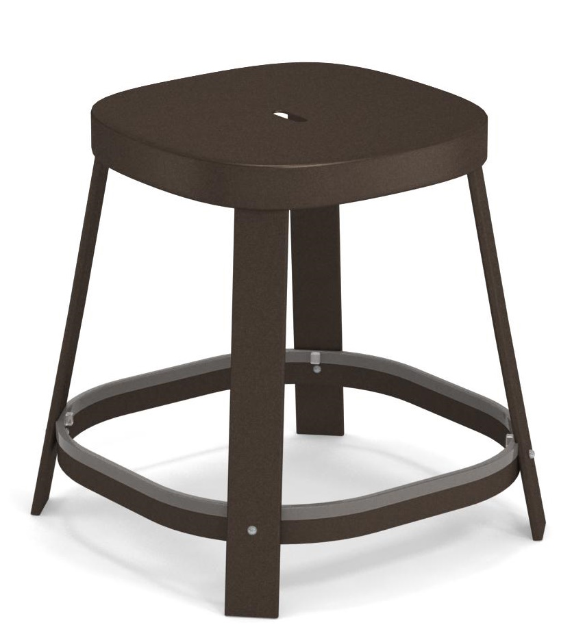 Brauner Thor Dining Stool Barhocker von Emu für den Außenbereich, niedrige Sitzhöhe.