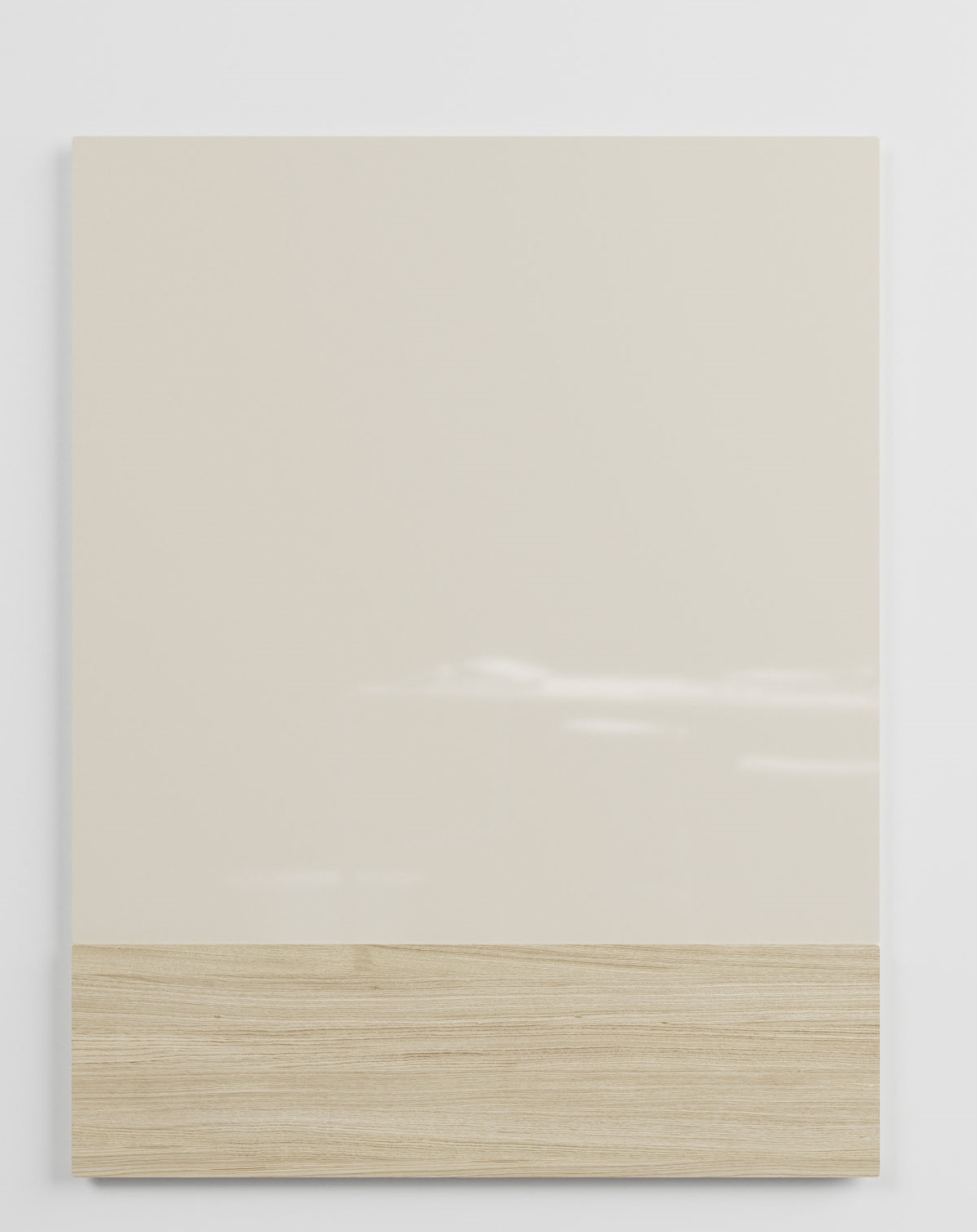 Chat Board Classic Crafted Wandtafel: Beige Glas Magnettafel mit hellem Holzrahmen für Büro und Zuhause.