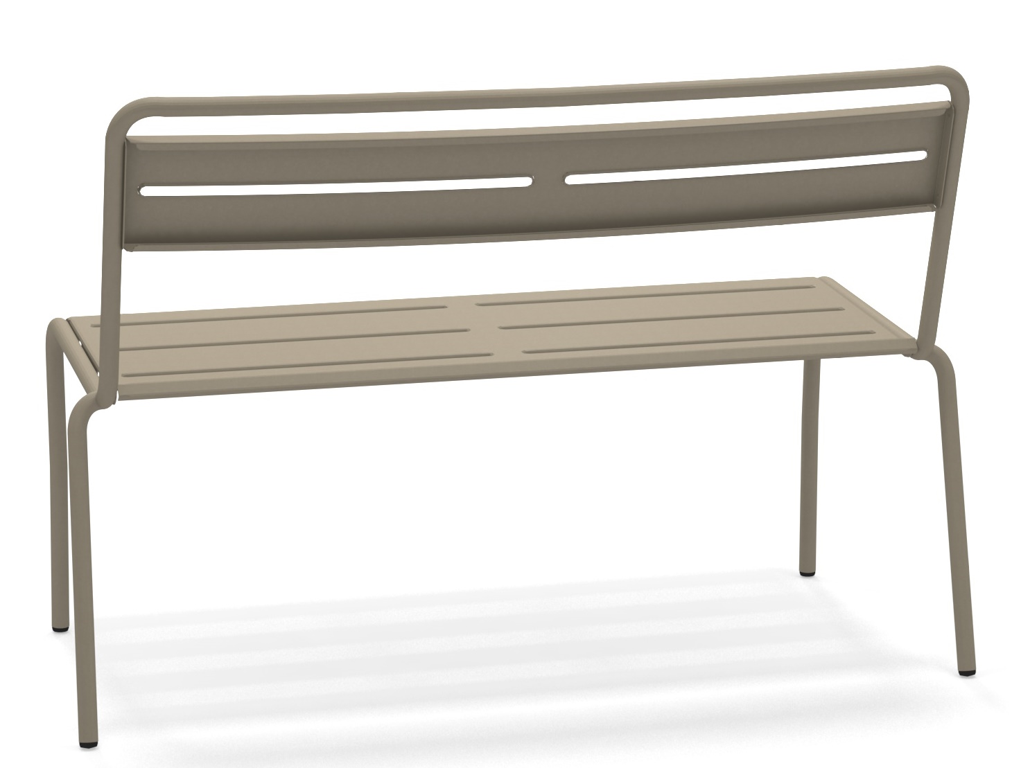 Emu Star Bench Gartenbank in Taupe, moderne Outdoor Sitzbank aus Metall für Garten und Terrasse.