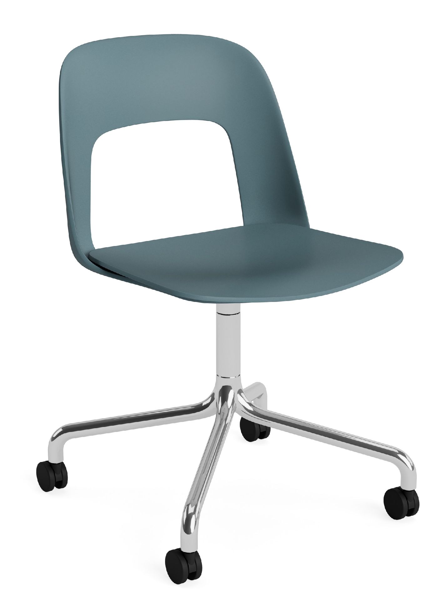 Lay-out Side Chair 161, draaistoel met vier poten van Hay