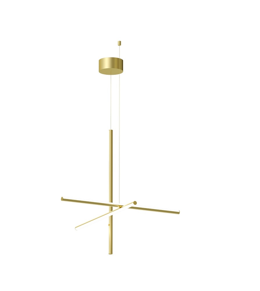 Goldene Coordinates S1 Pendelleuchte von Flos mit linearem LED-Design für moderne Innenräume.