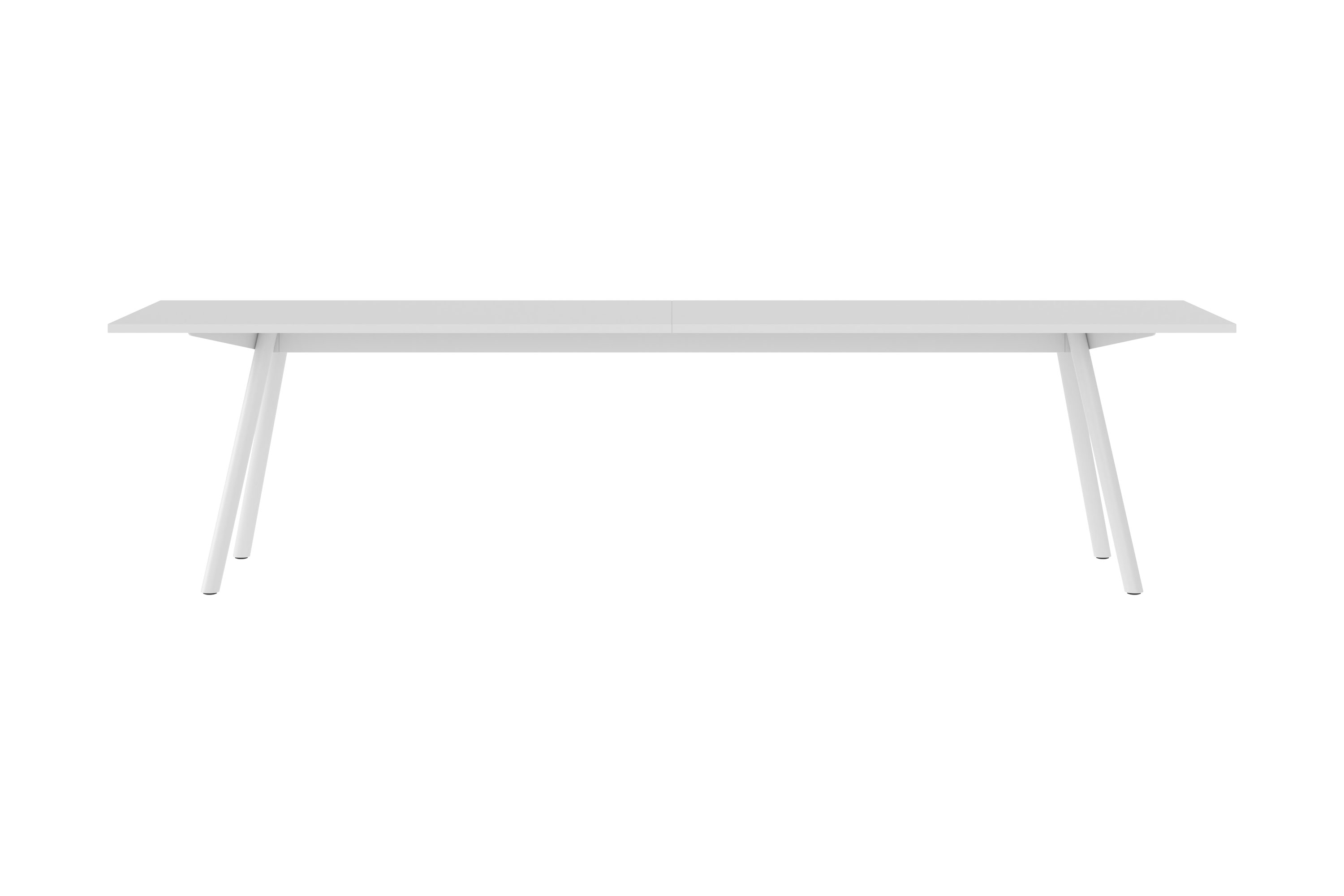 New Tendency Masa Tisch, weißer Esstisch mit minimalistischem Design und schlichten, geraden Beinen.