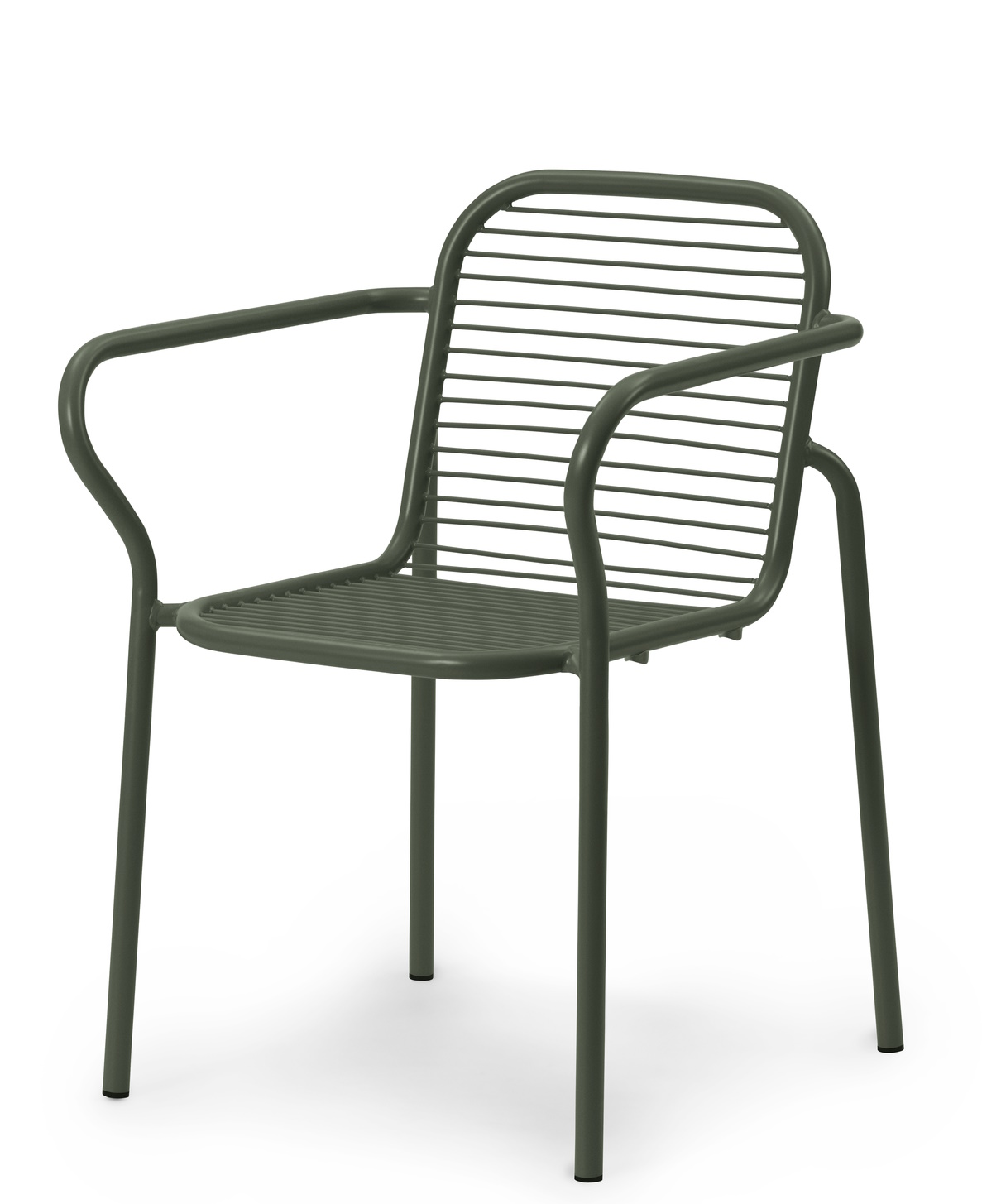 Grüner Vig Armchair Armlehnstuhl von Normann Copenhagen für den Außenbereich, modernes Design mit Armlehnen.