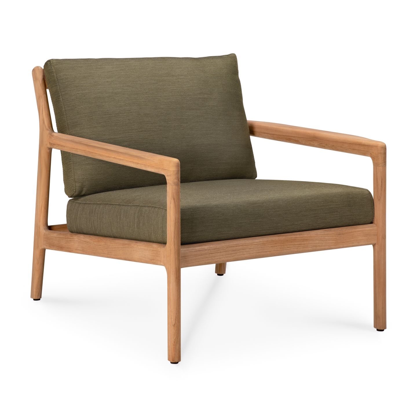 Jack Outdoor-loungestoel van teakhout met groene bekleding van Ethnicraft