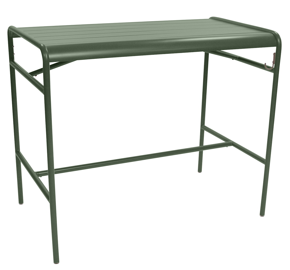Luxembourg Stehtisch von Fermob, Gartentisch aus Metall in Waldgrün, ideal für den Außenbereich.