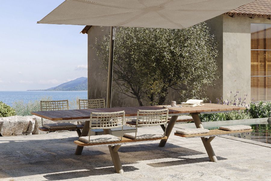 Panigiri-picknicktafel en -bankcombinatie voor buiten Extremis