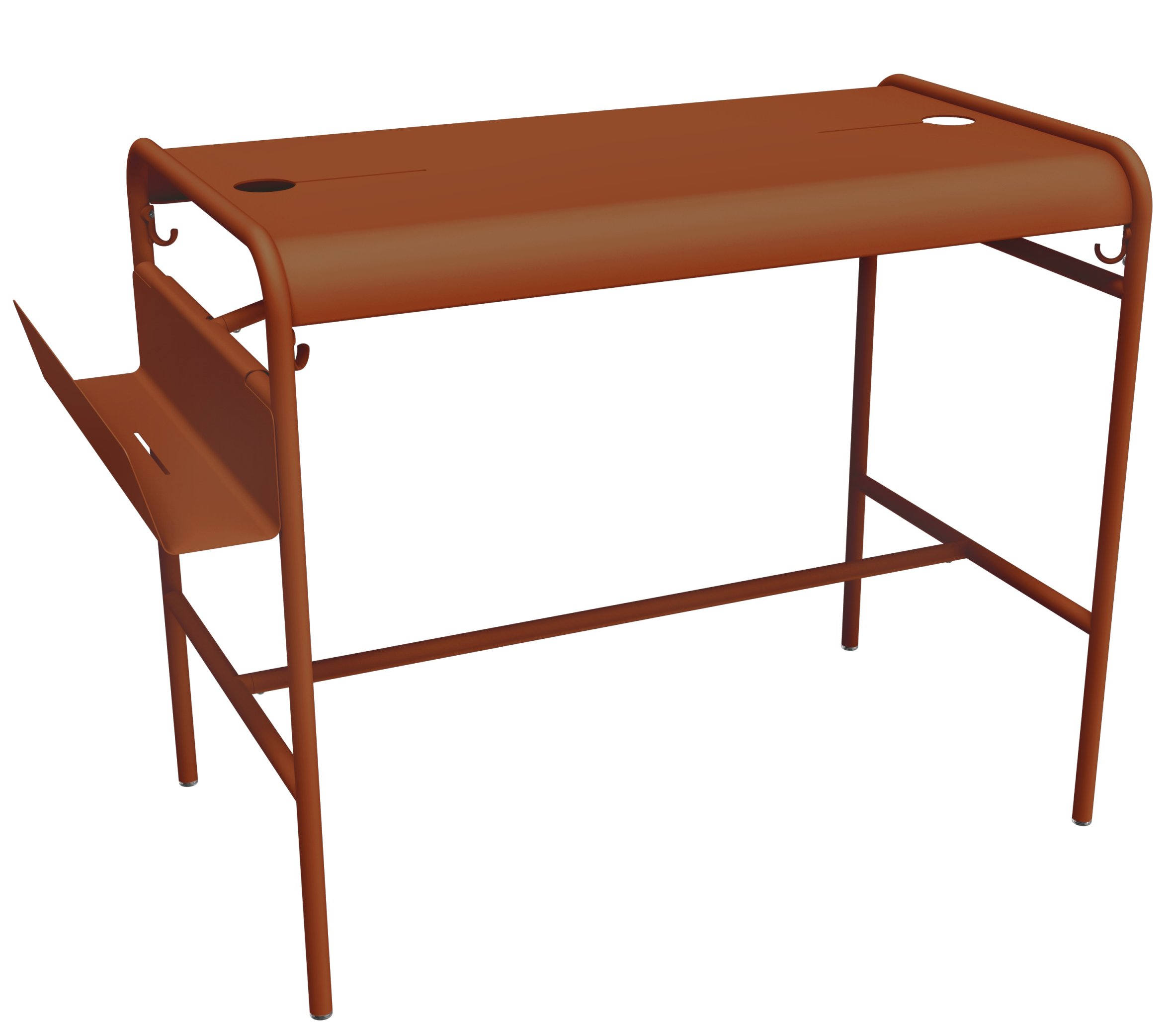 Luxembourg Work Stehtisch von Fermob in Kupferrot, ideal für den Outdoor-Bereich und ergonomisches Arbeiten.