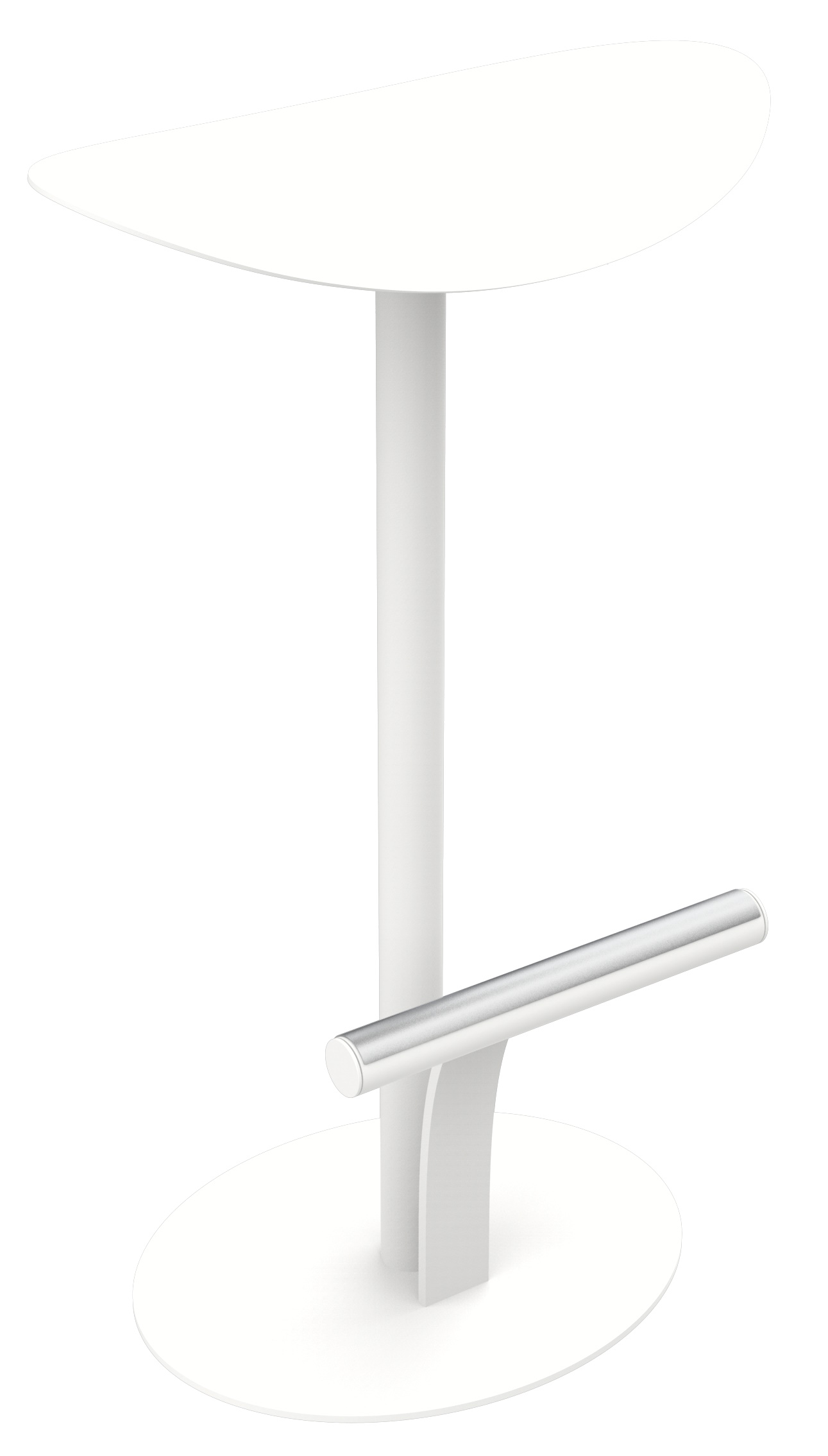 Weißer Bolder hoher Hocker von Fermob für den Außenbereich, minimalistisches Design mit Fußstütze.