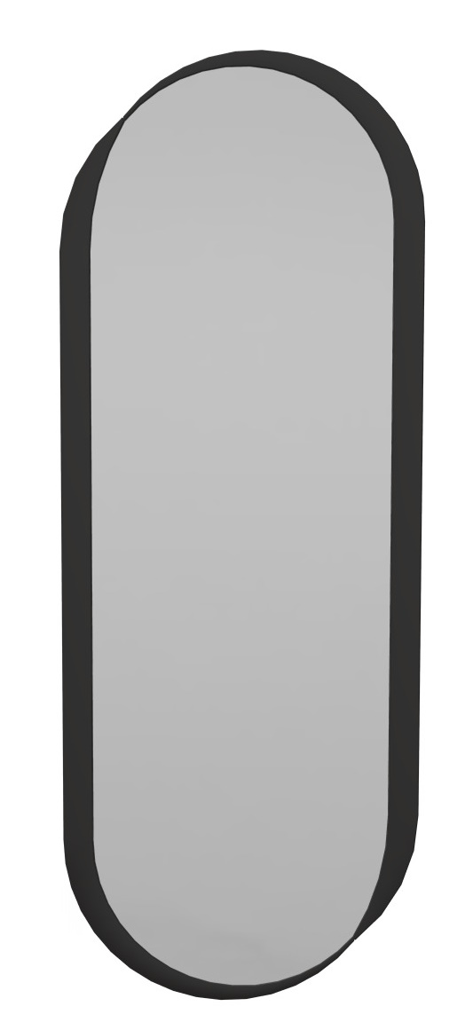Kimo Wandspiegel von Schönbuch, länglicher Spiegel mit abgerundeten Ecken und schwarzem Rahmen für Flur.