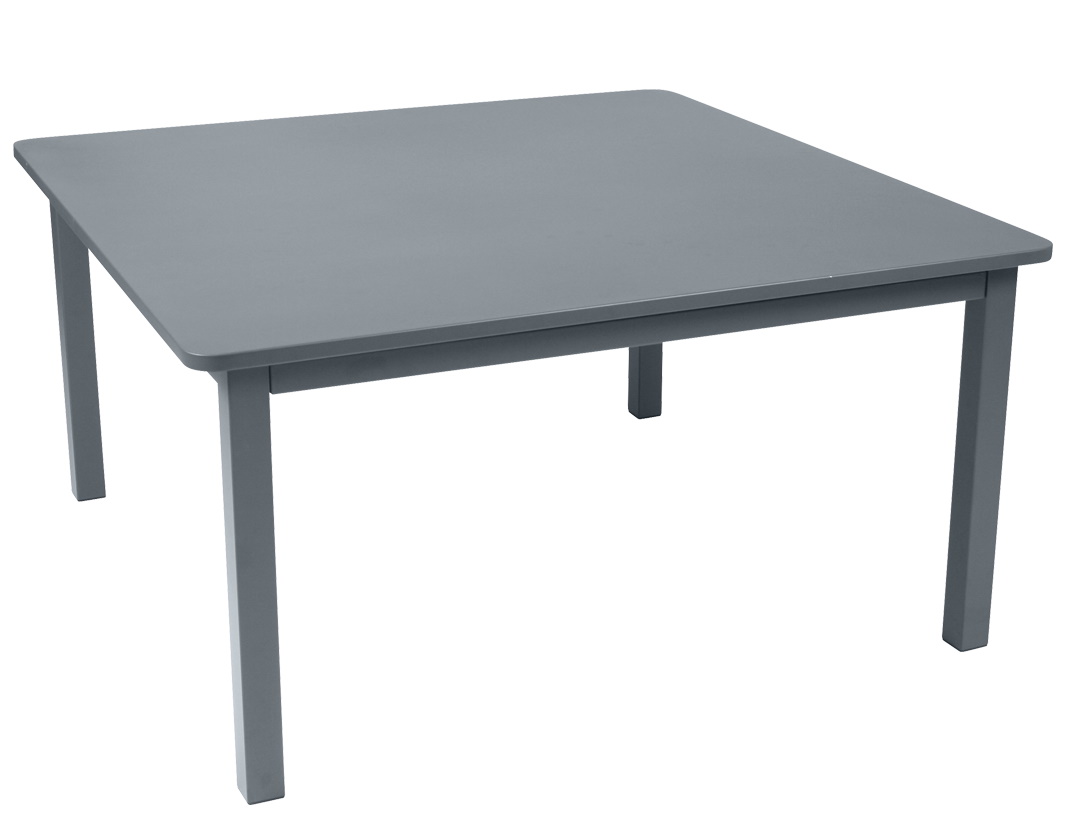 Grauer, quadratischer Craft Tisch von Fermob für den Außenbereich, ideal für Garten und Terrasse.