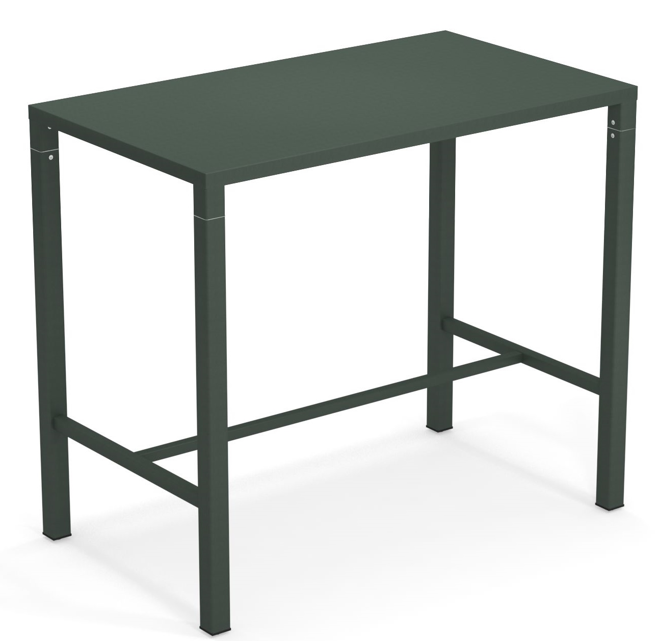 Nova Hochtisch Outdoor Emu, dunkelgrüner Stehtisch für den Garten oder die Terrasse, moderne Outdoor-Möbel.