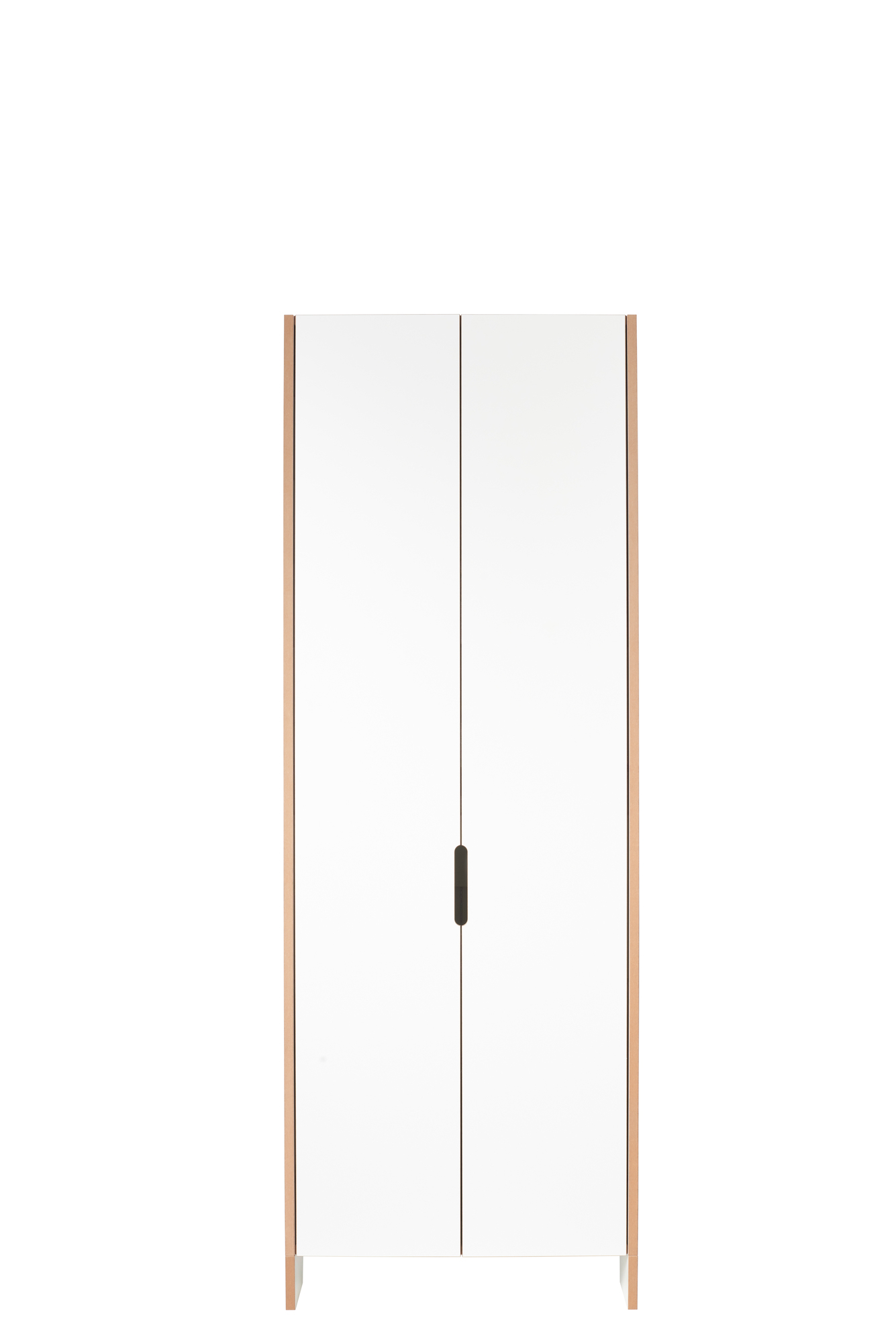 Weißer Schuhschrank von Tojo mit zwei Türen und hellem Holzrahmen. Moderner Schuhschrank für Flur.