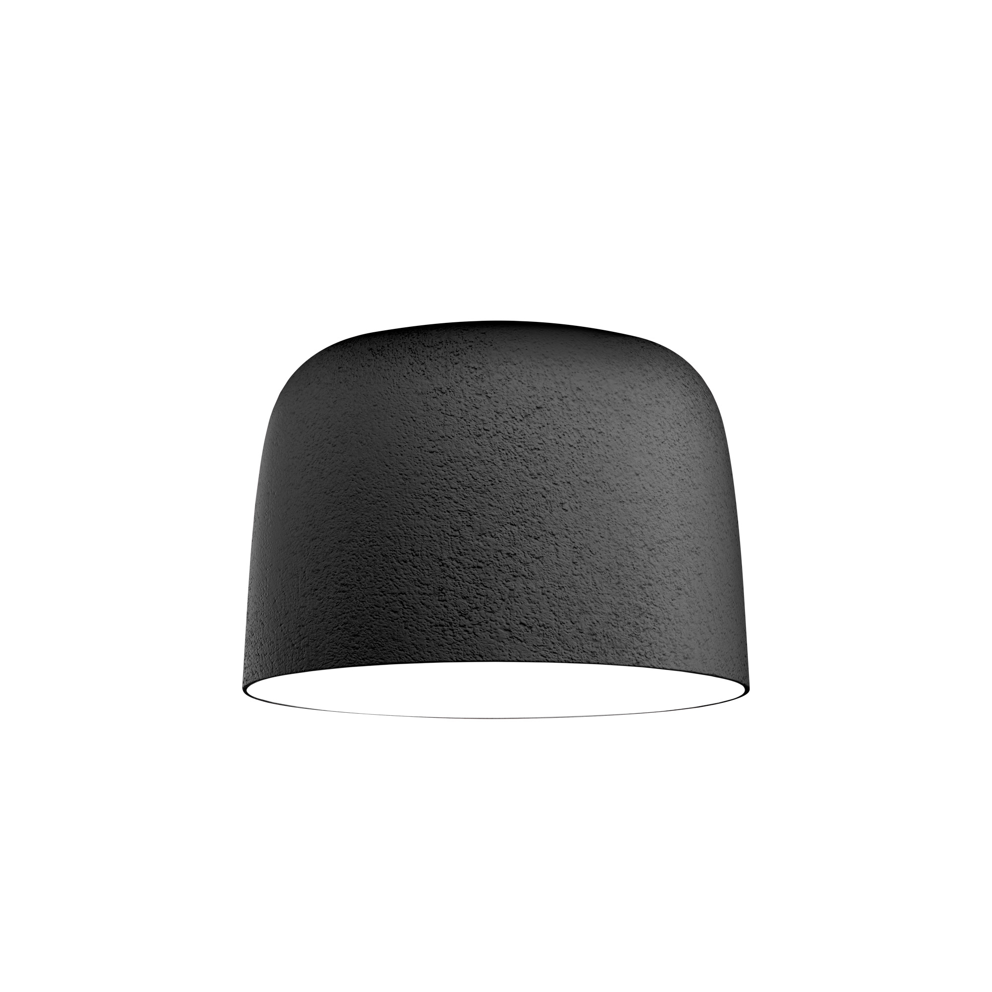 Graue Djembé Deckenleuchte von Marset mit LED-Licht, moderne Lampe für Wohnzimmer und Schlafzimmer.