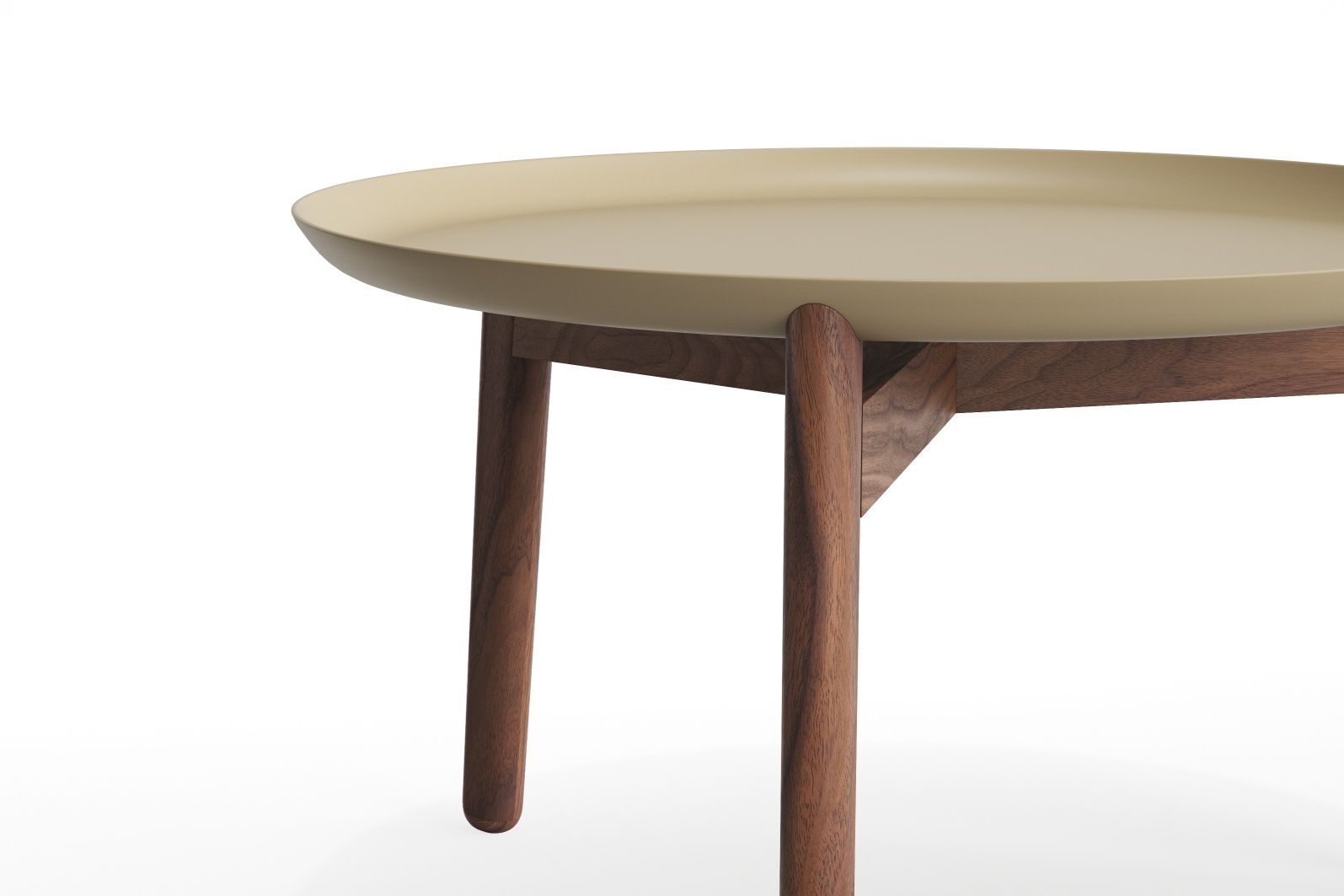 Plaisir 2 Beistelltisch aus Aluminium mit Holzbeinen, modernes Design für Wohnzimmer und Büro.