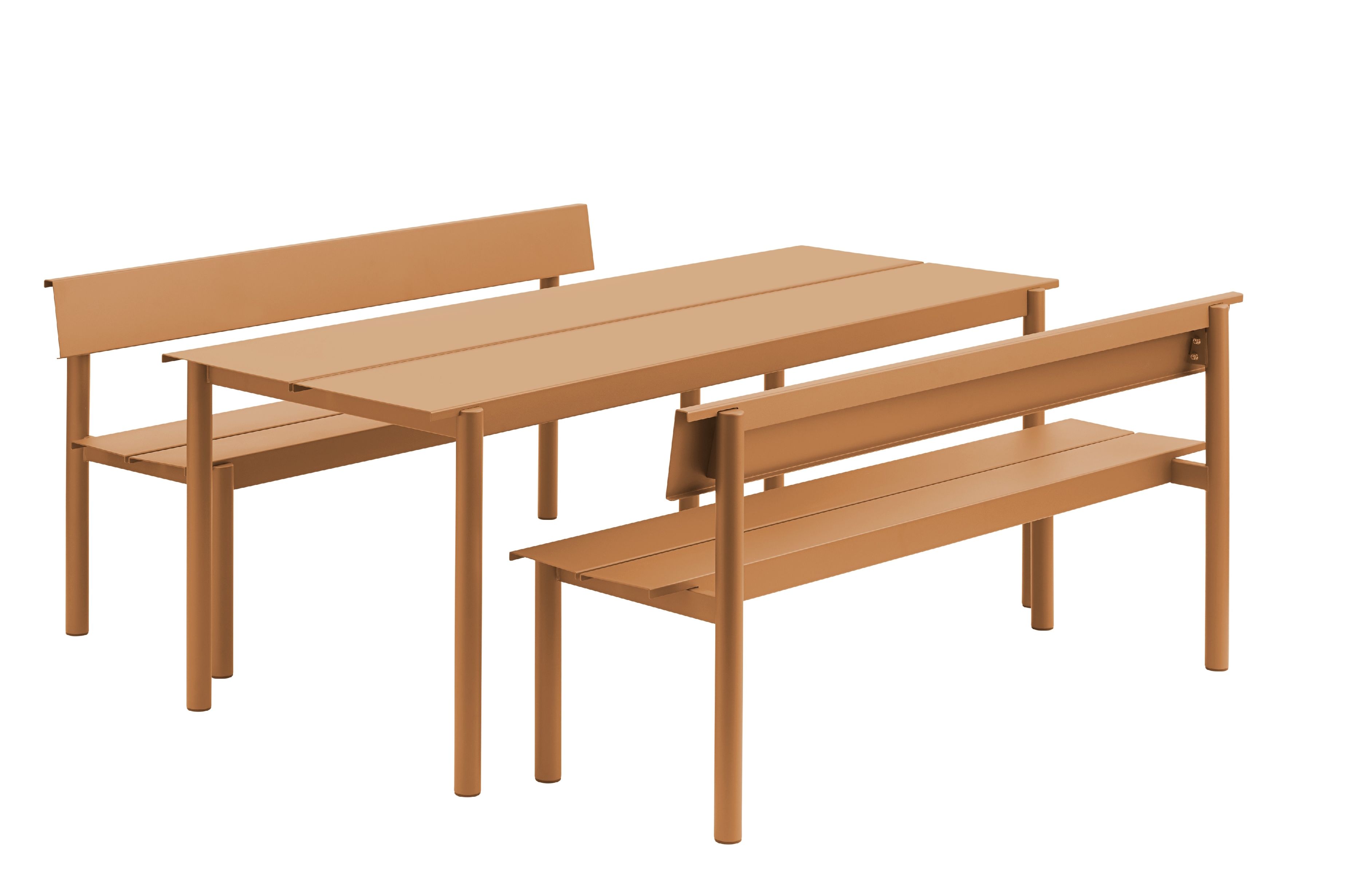 Linear Steel Bench: buitenbank met rugleuning 110 x 34 cm Muuto