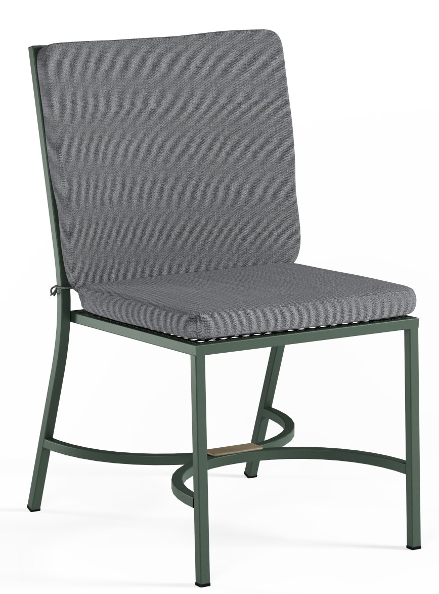 Emu Collier C/1250 Sitz- und Rückenkissen für Outdoor-Stuhl, grauer Stoffbezug, bequeme Gartenmöbel-Auflage.