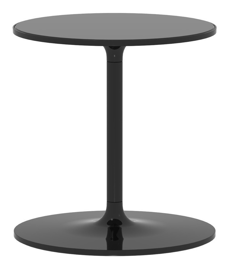 Schwarzer Poppy Beistelltisch von Rexite, runder Tisch mit zentralem Fuß für Wohnzimmer und Büro.