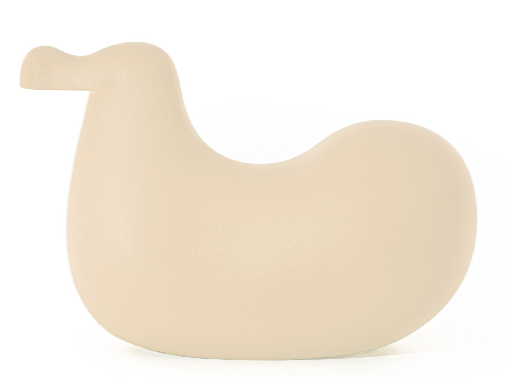 Beiger Dodo Schaukelvogel von Magis, modernes Kinderspielzeug und Schaukeltier für Kinderzimmer, isoliert auf weißem Hintergrund.