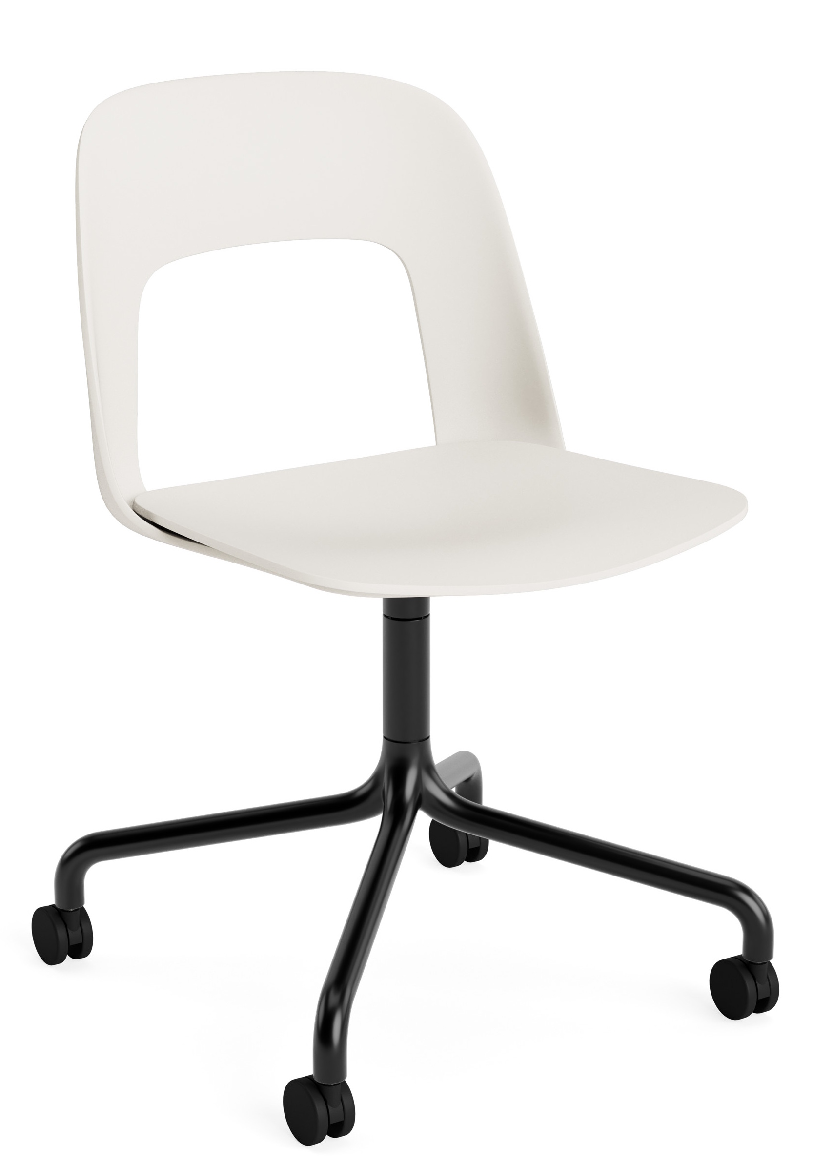 Lay-out Side Chair 161, draaistoel met vier poten van Hay