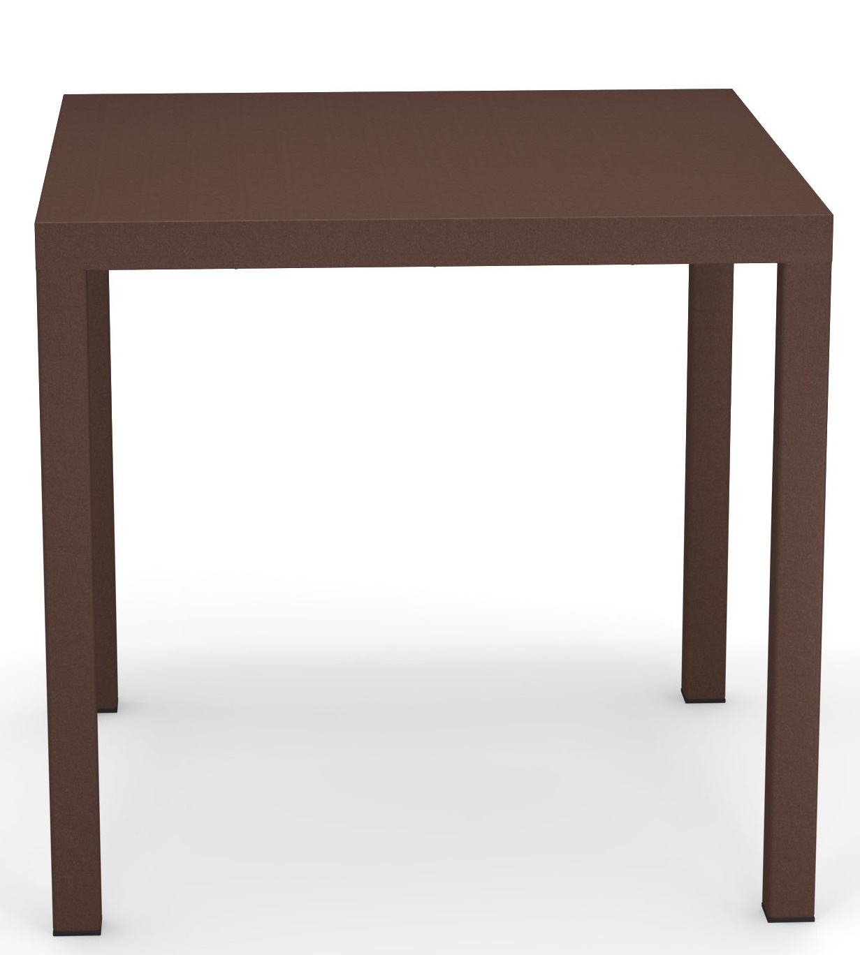 Quadratischer, brauner Nova Tisch von Emu für den Außenbereich, stabile Konstruktion und modernes Design.
