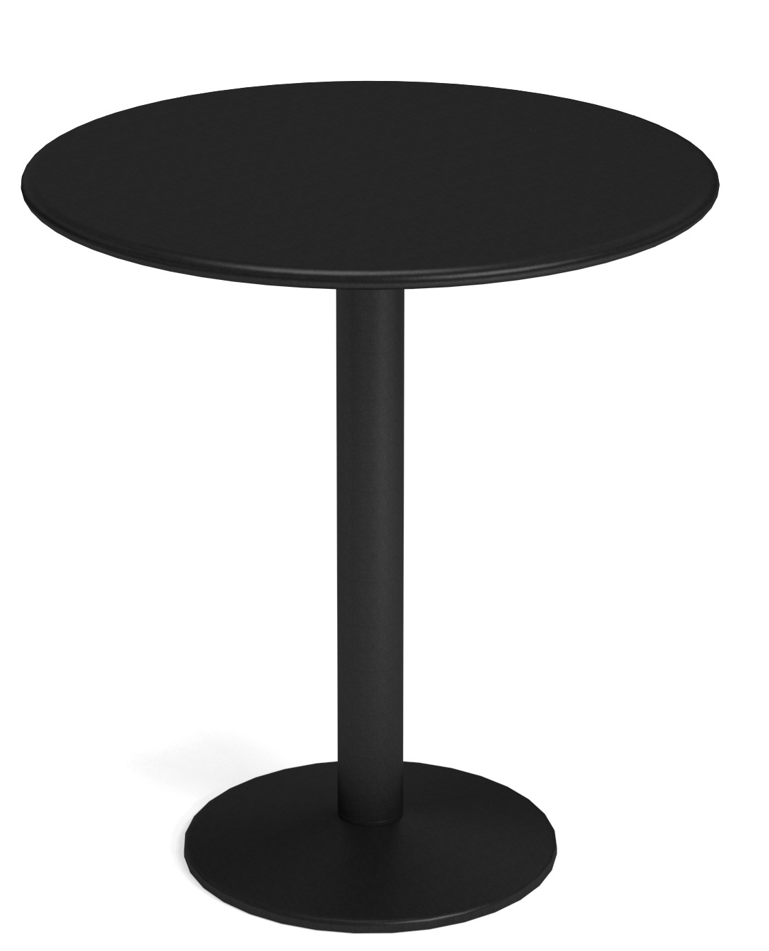 Schwarzer Thor Round Table von Emu, ein runder Tisch mit zentralem Standfuß für den Innen- und Außenbereich.